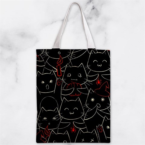 Catty Zipper Classic Tote Bag from ArtsNow.com Back