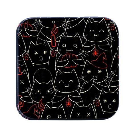 Catty Square Metal Box (Black) from ArtsNow.com Front