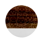 Catty Marble Wood Coaster (Round)