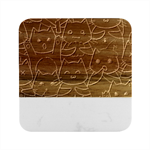 Catty Marble Wood Coaster (Square)