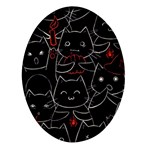 Catty Oval Glass Fridge Magnet (4 pack)