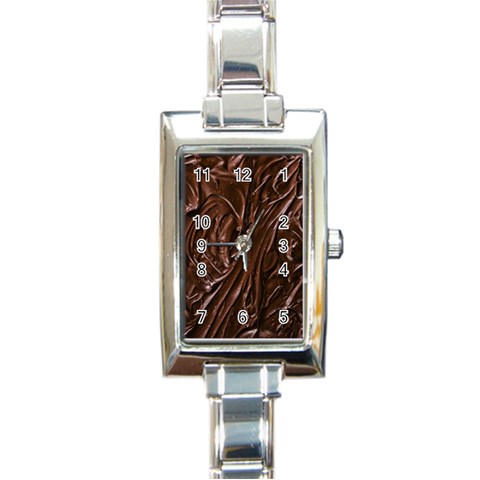 Chocolate Texture, Dark Chocolate Background Rectangle Italian Charm Watch from ArtsNow.com Front