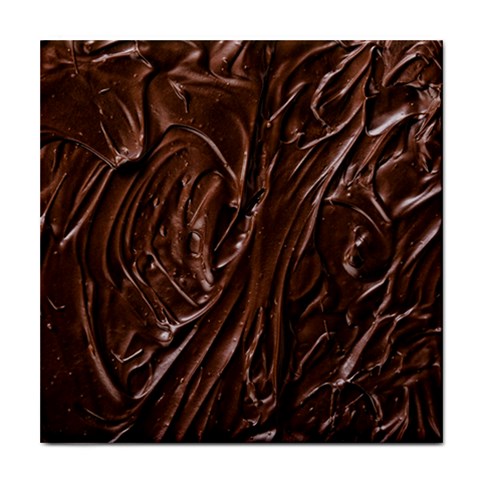 Chocolate Texture, Dark Chocolate Background Tile Coaster from ArtsNow.com Front