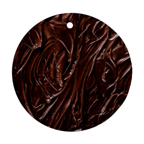 Chocolate Texture, Dark Chocolate Background Ornament (Round) from ArtsNow.com Front