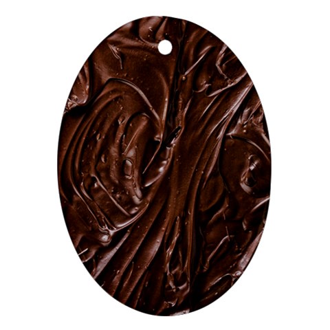 Chocolate Texture, Dark Chocolate Background Ornament (Oval) from ArtsNow.com Front