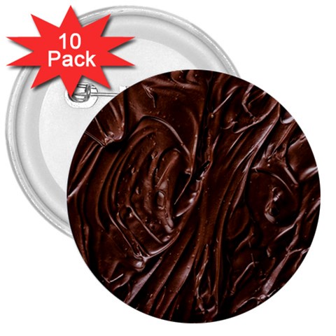 Chocolate Texture, Dark Chocolate Background 3  Buttons (10 pack)  from ArtsNow.com Front