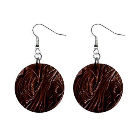 Chocolate Texture, Dark Chocolate Background Mini Button Earrings from ArtsNow.com Front