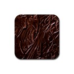 Chocolate Texture, Dark Chocolate Background Rubber Coaster (Square)