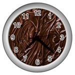 Chocolate Texture, Dark Chocolate Background Wall Clock (Silver)