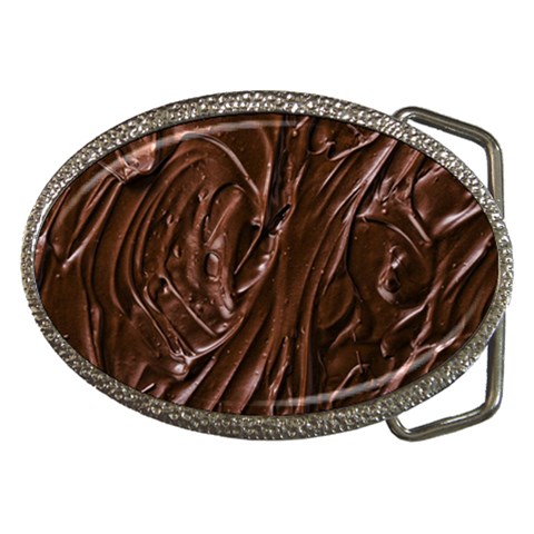 Chocolate Texture, Dark Chocolate Background Belt Buckles from ArtsNow.com Front