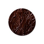 Chocolate Texture, Dark Chocolate Background Rubber Coaster (Round)