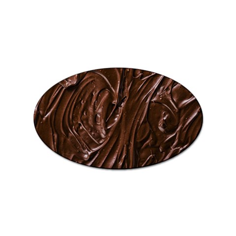 Chocolate Texture, Dark Chocolate Background Sticker (Oval) from ArtsNow.com Front