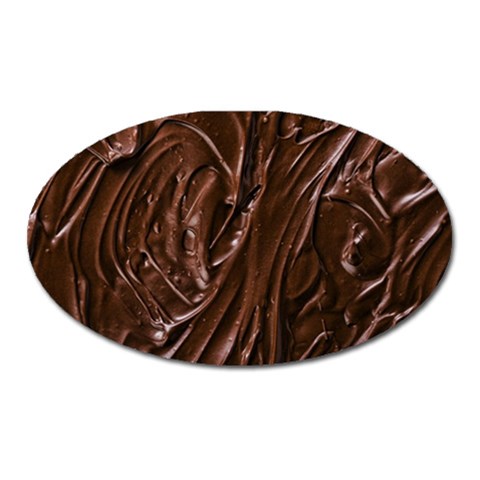 Chocolate Texture, Dark Chocolate Background Oval Magnet from ArtsNow.com Front