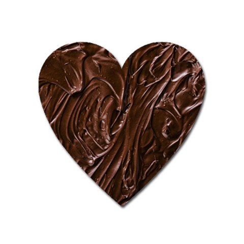 Chocolate Texture, Dark Chocolate Background Heart Magnet from ArtsNow.com Front