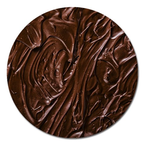 Chocolate Texture, Dark Chocolate Background Magnet 5  (Round) from ArtsNow.com Front