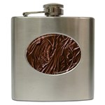 Chocolate Texture, Dark Chocolate Background Hip Flask (6 oz)