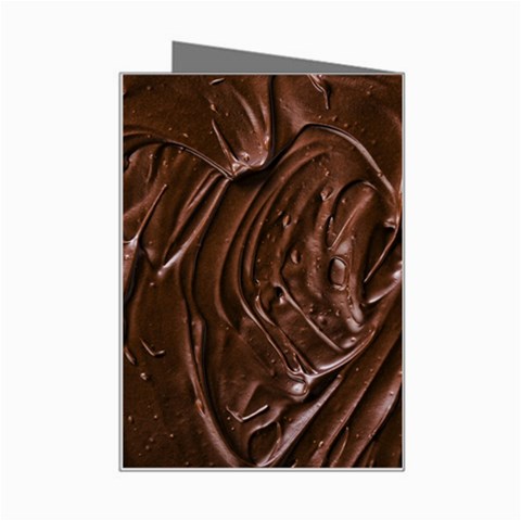 Chocolate Texture, Dark Chocolate Background Mini Greeting Card from ArtsNow.com Right