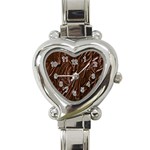 Chocolate Texture, Dark Chocolate Background Heart Italian Charm Watch