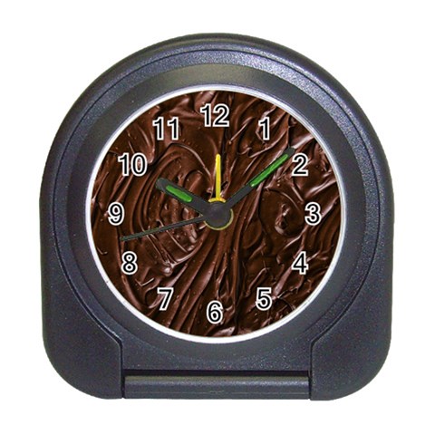 Chocolate Texture, Dark Chocolate Background Travel Alarm Clock from ArtsNow.com Front