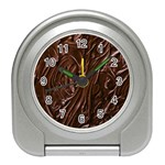 Chocolate Texture, Dark Chocolate Background Travel Alarm Clock