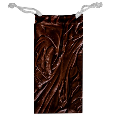 Chocolate Texture, Dark Chocolate Background Jewelry Bag from ArtsNow.com Back