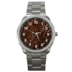 Chocolate Texture, Dark Chocolate Background Sport Metal Watch