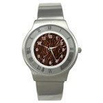 Chocolate Texture, Dark Chocolate Background Stainless Steel Watch