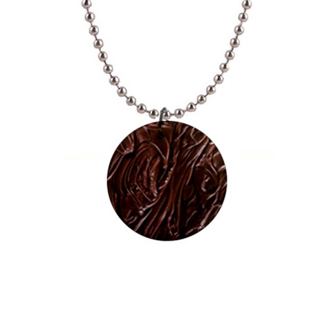 Chocolate Texture, Dark Chocolate Background 1  Button Necklace from ArtsNow.com Front