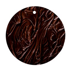 Chocolate Texture, Dark Chocolate Background Round Ornament (Two Sides) from ArtsNow.com Front