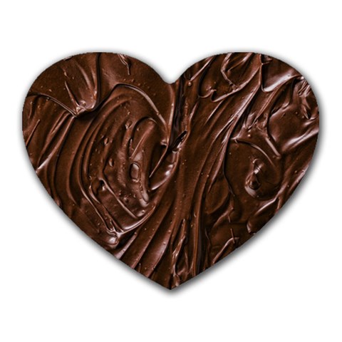 Chocolate Texture, Dark Chocolate Background Heart Mousepad from ArtsNow.com Front