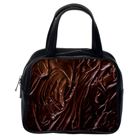 Chocolate Texture, Dark Chocolate Background Classic Handbag (One Side) from ArtsNow.com Front