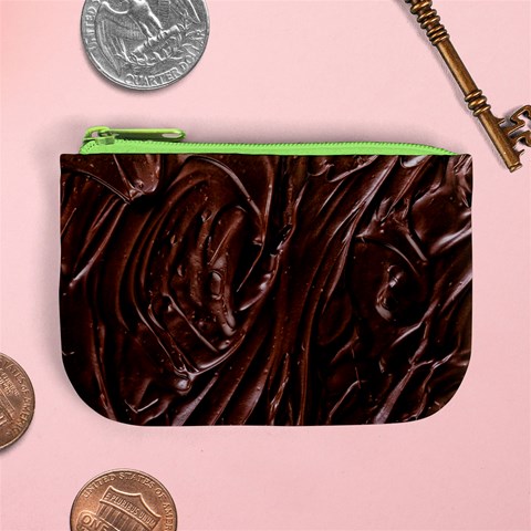 Chocolate Texture, Dark Chocolate Background Mini Coin Purse from ArtsNow.com Front