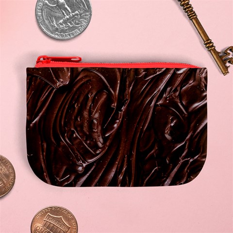 Chocolate Texture, Dark Chocolate Background Mini Coin Purse from ArtsNow.com Front