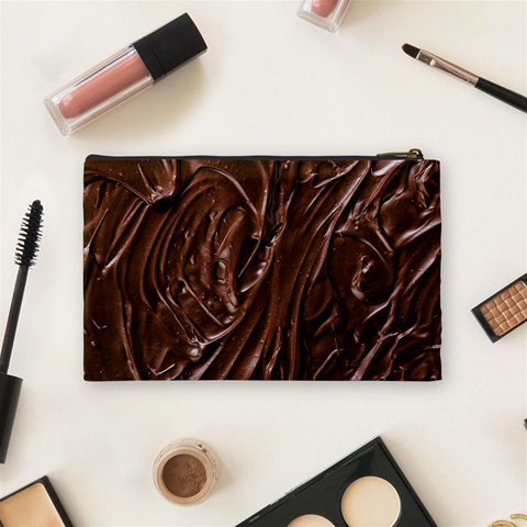 Chocolate Texture, Dark Chocolate Background Cosmetic Bag (Medium) from ArtsNow.com Back