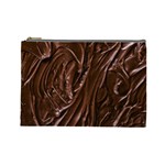 Chocolate Texture, Dark Chocolate Background Cosmetic Bag (Large)