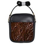 Chocolate Texture, Dark Chocolate Background Girls Sling Bag