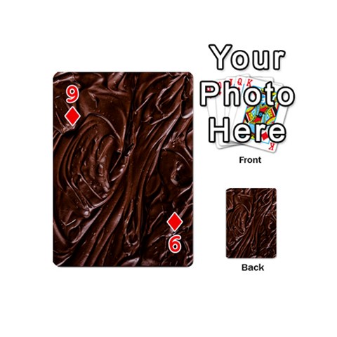 Chocolate Texture, Dark Chocolate Background Playing Cards 54 Designs (Mini) from ArtsNow.com Front - Diamond9