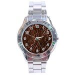 Chocolate Texture, Dark Chocolate Background Stainless Steel Analogue Watch