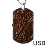 Chocolate Texture, Dark Chocolate Background Dog Tag USB Flash (One Side)