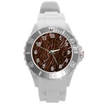 Chocolate Texture, Dark Chocolate Background Round Plastic Sport Watch (L)