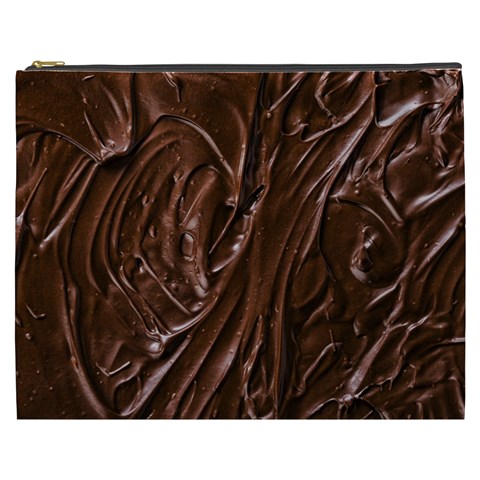 Chocolate Texture, Dark Chocolate Background Cosmetic Bag (XXXL) from ArtsNow.com Front