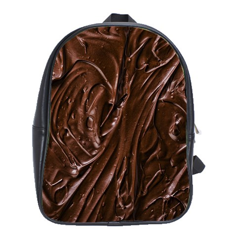 Chocolate Texture, Dark Chocolate Background School Bag (XL) from ArtsNow.com Front