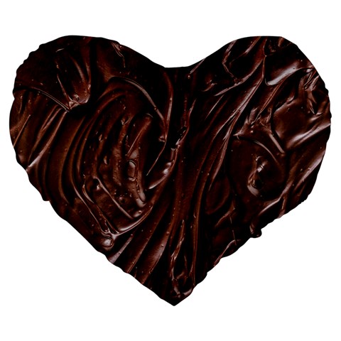 Chocolate Texture, Dark Chocolate Background Large 19  Premium Heart Shape Cushions from ArtsNow.com Front