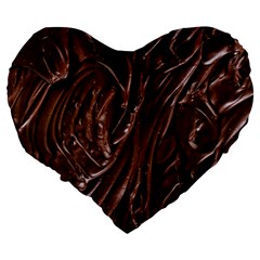 Chocolate Texture, Dark Chocolate Background Large 19  Premium Heart Shape Cushions from ArtsNow.com Back