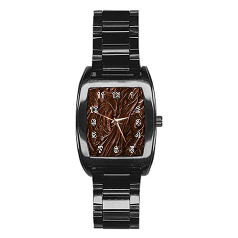 Chocolate Texture, Dark Chocolate Background Stainless Steel Barrel Watch from ArtsNow.com Front