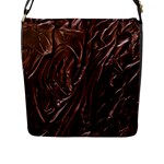 Chocolate Texture, Dark Chocolate Background Flap Closure Messenger Bag (L)