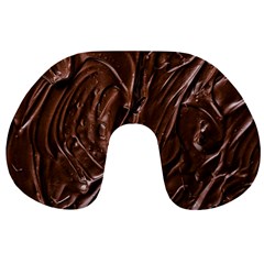 Chocolate Texture, Dark Chocolate Background Travel Neck Pillow from ArtsNow.com Front