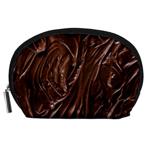 Chocolate Texture, Dark Chocolate Background Accessory Pouch (Large) from ArtsNow.com Front