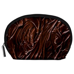 Chocolate Texture, Dark Chocolate Background Accessory Pouch (Large) from ArtsNow.com Front