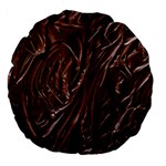 Chocolate Texture, Dark Chocolate Background Large 18  Premium Flano Round Cushions